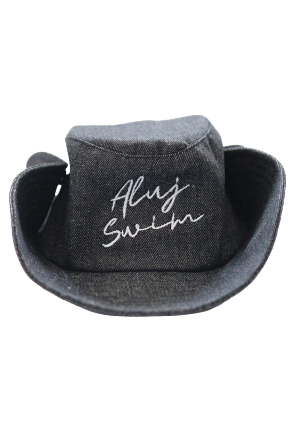 Aluj Logo-Print Denim Hat (Black)