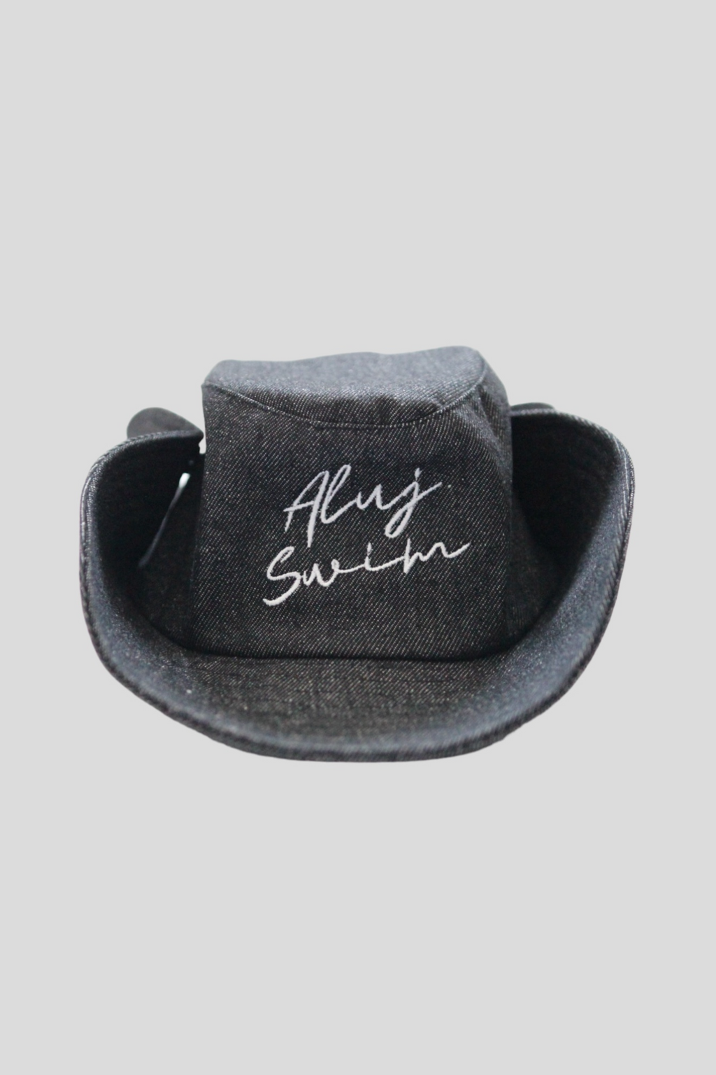 Aluj Logo-Print Denim Hat (Black)