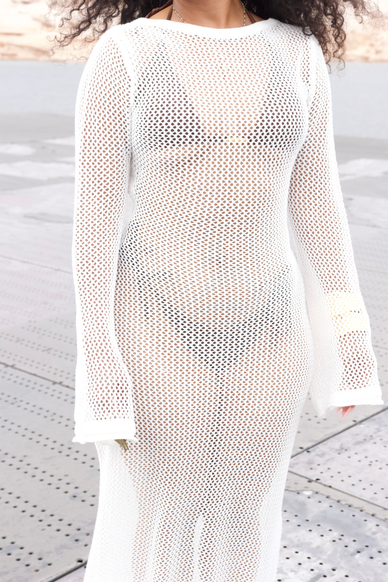 White Knitted Mermaid Cover-Up