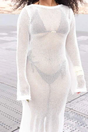 White Knitted Mermaid Cover-Up