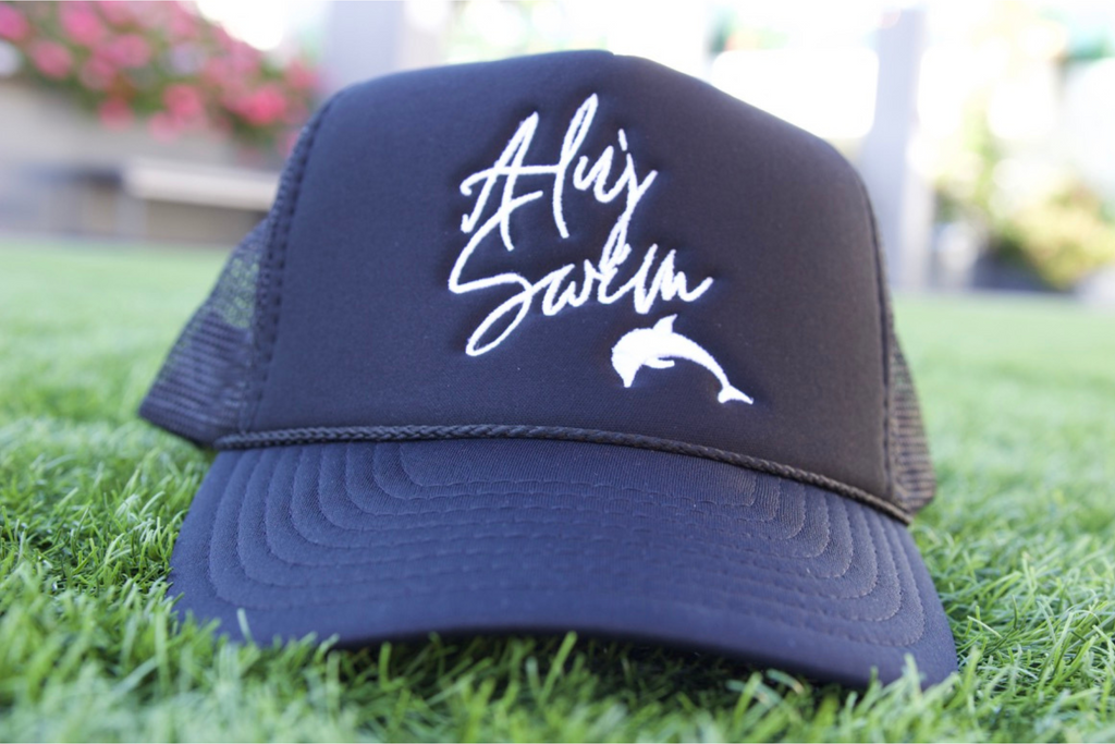 ALUJ SWIM Dolphin Logo Trucker Hat