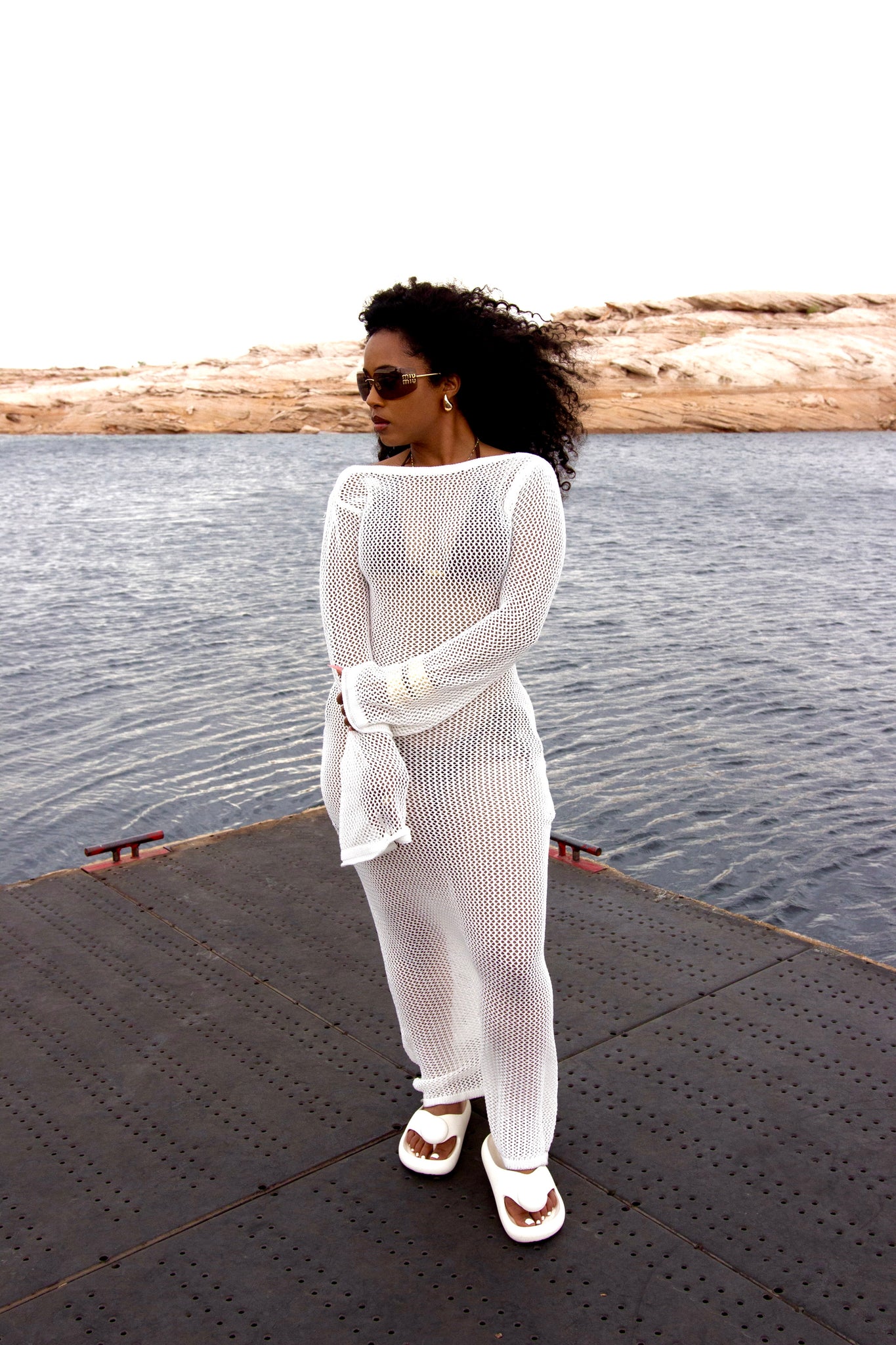 White Knitted Mermaid Cover-Up