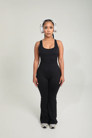 Training and Travel Yoga One-Piece Bodysuit (Black)