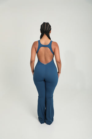 Training and Travel Yoga One-Piece Bodysuit (Blue)