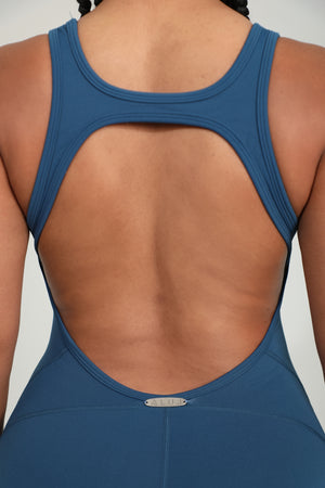 Training and Travel Yoga One-Piece Bodysuit (Blue)